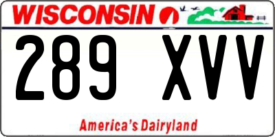WI license plate 289XVV