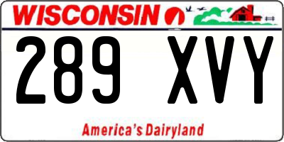WI license plate 289XVY