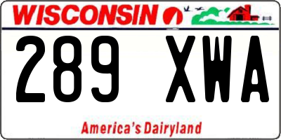 WI license plate 289XWA