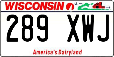WI license plate 289XWJ
