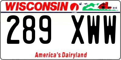 WI license plate 289XWW