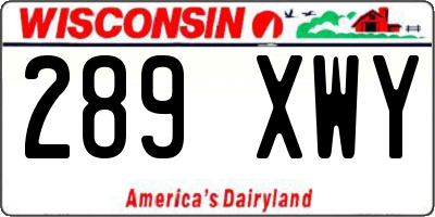 WI license plate 289XWY