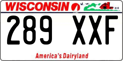 WI license plate 289XXF