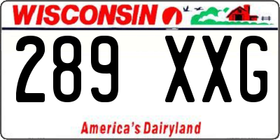 WI license plate 289XXG