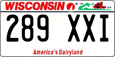 WI license plate 289XXI