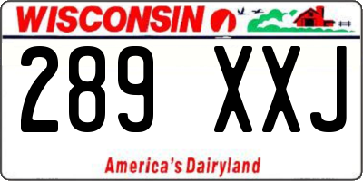 WI license plate 289XXJ