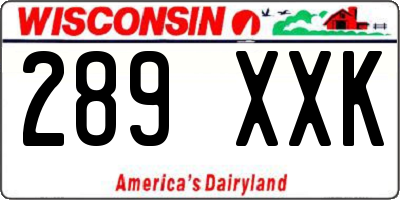 WI license plate 289XXK