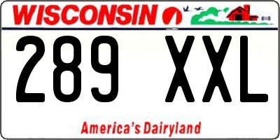WI license plate 289XXL