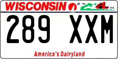 WI license plate 289XXM