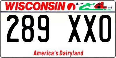 WI license plate 289XXO