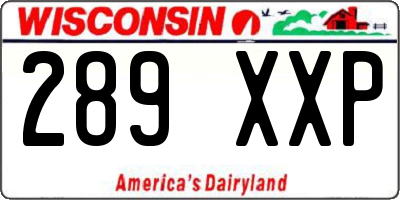 WI license plate 289XXP