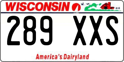 WI license plate 289XXS