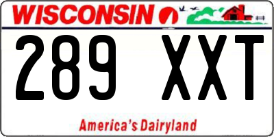 WI license plate 289XXT
