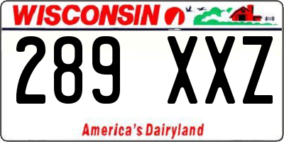 WI license plate 289XXZ