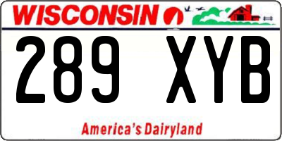 WI license plate 289XYB