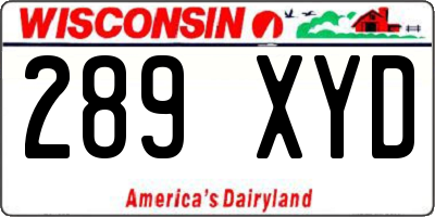 WI license plate 289XYD