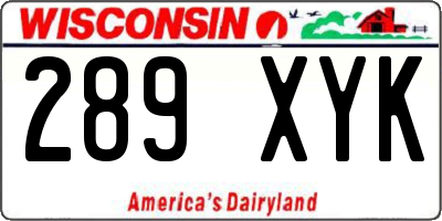 WI license plate 289XYK