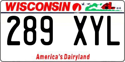 WI license plate 289XYL