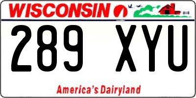 WI license plate 289XYU