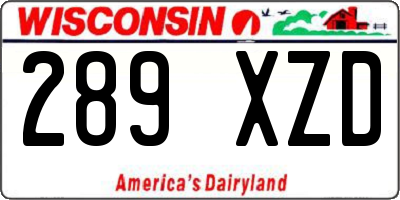 WI license plate 289XZD