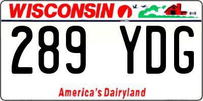 WI license plate 289YDG