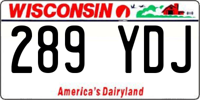 WI license plate 289YDJ