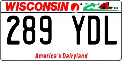 WI license plate 289YDL