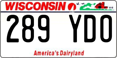 WI license plate 289YDO