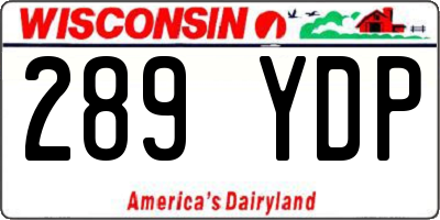 WI license plate 289YDP