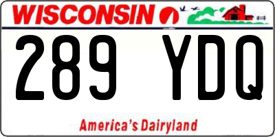 WI license plate 289YDQ