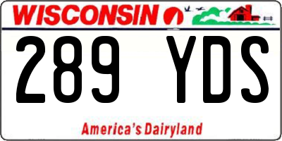 WI license plate 289YDS