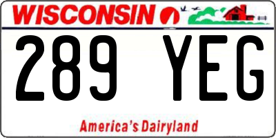 WI license plate 289YEG