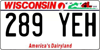 WI license plate 289YEH