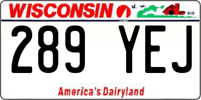 WI license plate 289YEJ