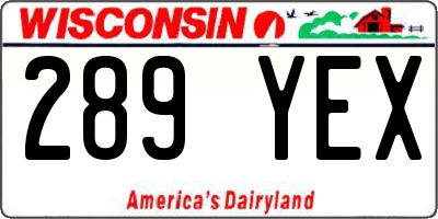 WI license plate 289YEX