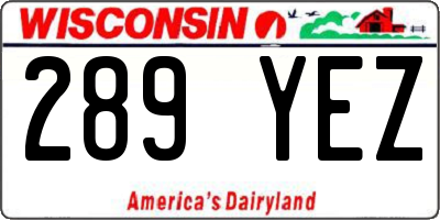 WI license plate 289YEZ