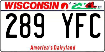 WI license plate 289YFC