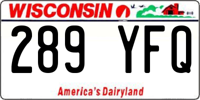 WI license plate 289YFQ