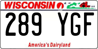 WI license plate 289YGF