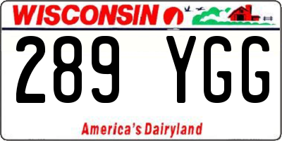 WI license plate 289YGG
