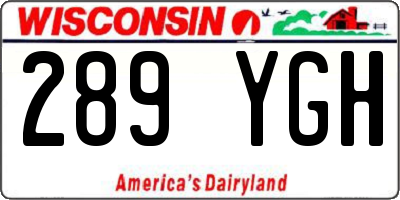 WI license plate 289YGH