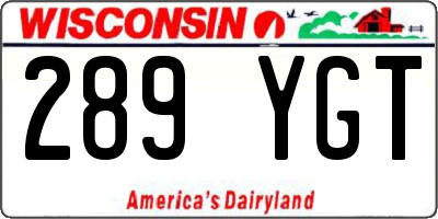 WI license plate 289YGT