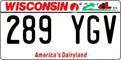 WI license plate 289YGV