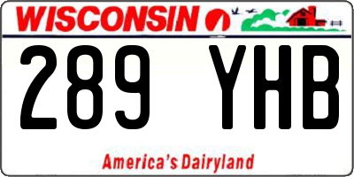 WI license plate 289YHB