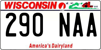 WI license plate 290NAA