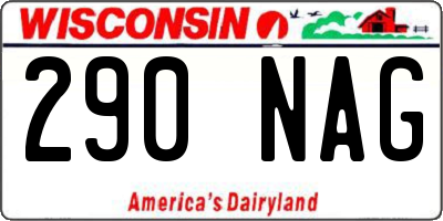 WI license plate 290NAG