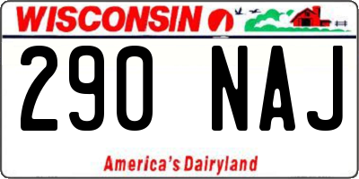 WI license plate 290NAJ