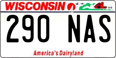 WI license plate 290NAS