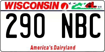 WI license plate 290NBC