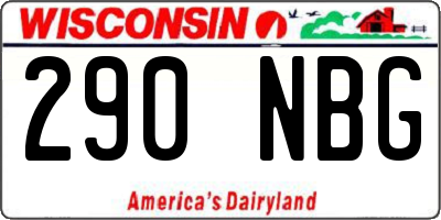 WI license plate 290NBG